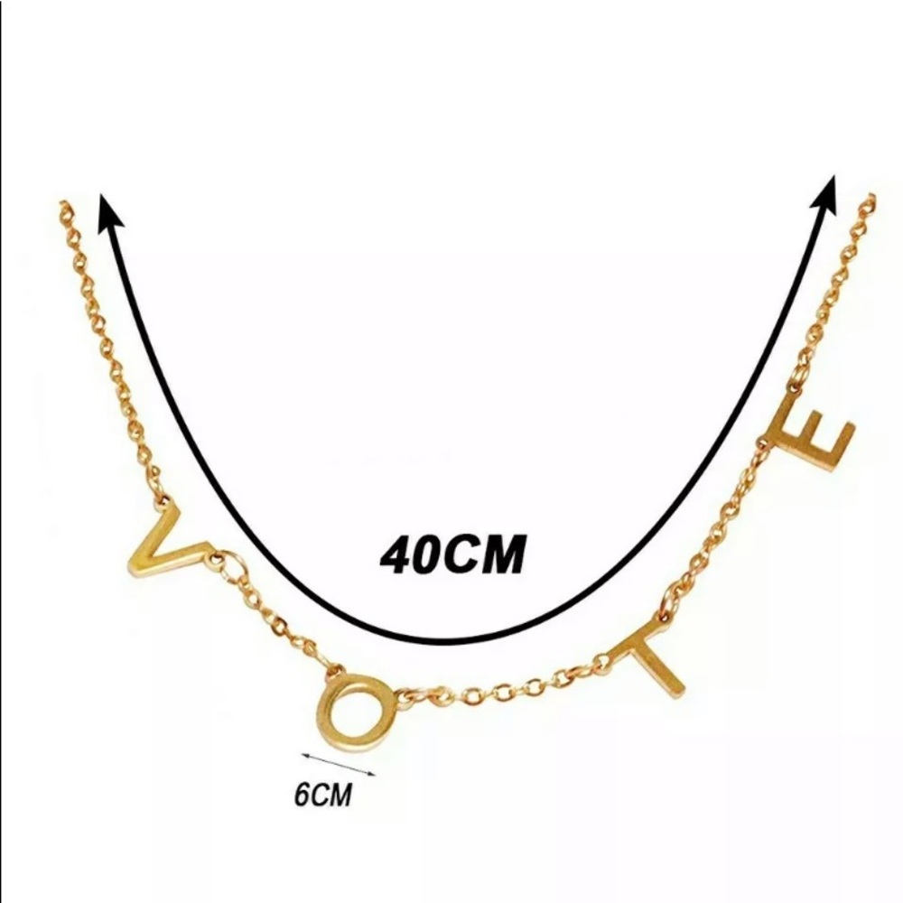 ✨LAST 1✨“VOTE” NECKLACE IN GOLD - NOT RESTOCKING - Picture 4 of 9